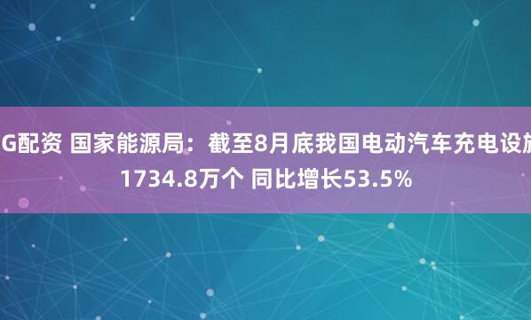 3G配资 国家能源局：截至8月底我国电动汽车充电设施1734.8万个 同比增长53.5%